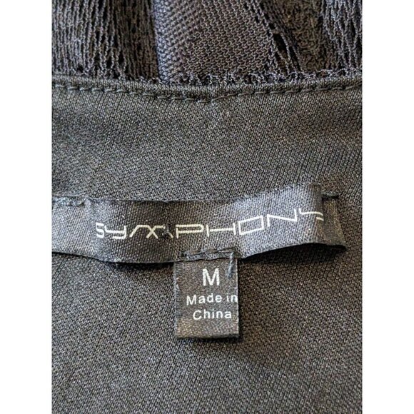 Y2K Symphony Maxi Dress M Black Mesh Floral Lace Whimsigoth Unconventional Lace - Picture 8 of 9